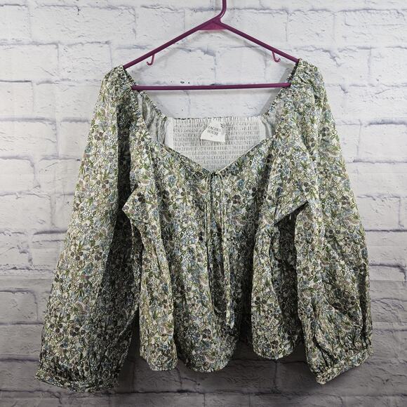 hyacinth house Tops - Hyacinth House Tuckernuck Floral Long Sleeve Baby Doll Top | Women’s Sz XL